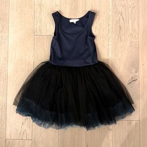 Truly Me navy/black tutu tank dress with blue trim Sz S